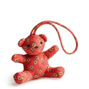 Bitty Bear Bag Charm-Tiny poppies in Premium cotton