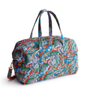 Large Miramar Weekender-Flowers + feathers in Premium cotton