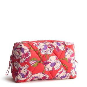 Large Cosmetic Bag-Swirling poppies in Featherweight
