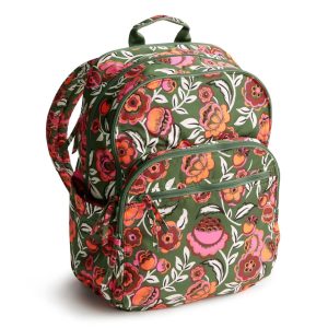 Large Bancroft Backpack-Bubbly flowers green in Nylon