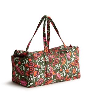 Large Original Duffel Bag-Bubbly flowers green in Nylon