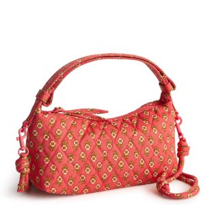 Roxbury Crescent Crossbody-Tiny poppies in Premium cotton
