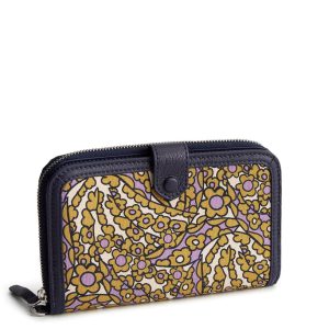 Large Tab Wallet-Tiny garden in Oxford canvas