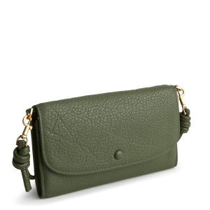 Wildwood Wallet Crossbody-Bronze Green in Leather