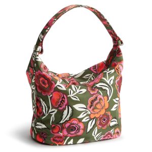 Astoria Shoulder Bag-Bubbly flowers green in Nylon