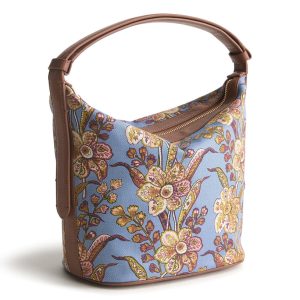 Astoria Shoulder Bag-Begonia fields in Oxford canvas