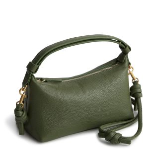 Roxbury Crescent Crossbody-Bronze Green in Leather