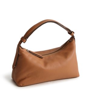 Roxbury Crescent Shoulder Bag-Roasted Pecan in Leather
