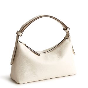 Roxbury Crescent Shoulder Bag-Cottage Cream in Leather