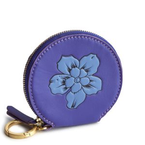 Round Zip Pouch-Deep Ultramarine in Leather