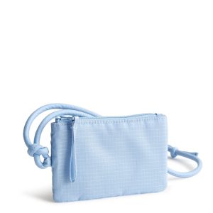 Zip Card Pouch Lanyard-Placid Blue in Ripstop