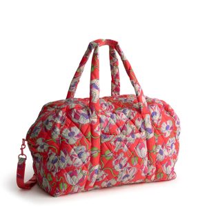Large Miramar Weekender-Swirling poppies in Featherweight