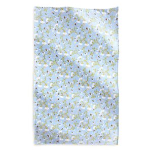 Plush Throw Blanket-Bee garden blue in Fleece