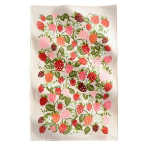 Plush Throw Blanket-Strawberry vines in Fleece