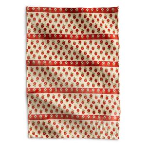 Oversized Throw Blanket-Tiny poppies stripe in Fleece