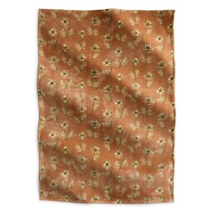Oversized Throw Blanket-Anemones macaroon in Fleece