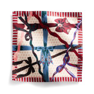 Square Silk Scarf-Bows in Silk