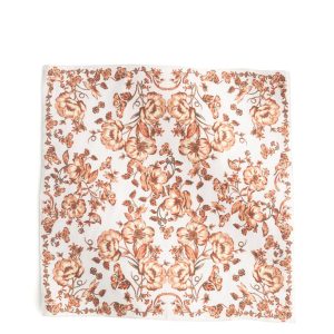 Square Silk Scarf-Cerulean bouquet oyster mushroom in Silk