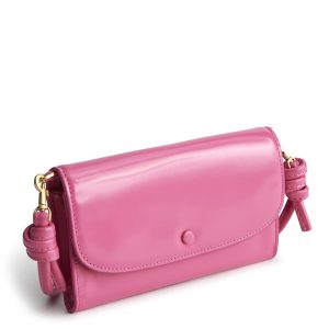 Wildwood Wallet Crossbody-Ibis rose in Patent faux leather