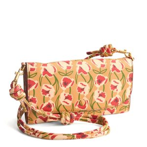 Wildwood Wallet Crossbody-Curly tulips in Leather