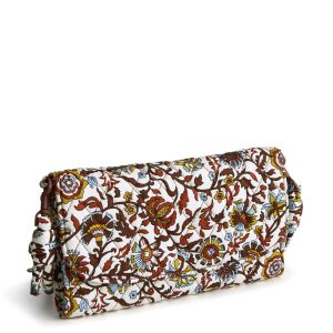 Wildwood Wallet Crossbody-Marrakesh vines cream in Premium cotton