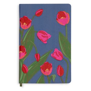 Fabric Journal-Tulips on quiet harbor