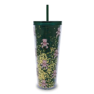 Tumbler with Straw-Bear mosaic in Acrylic