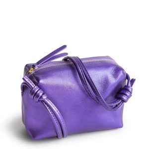 Blake Crossbody-Purple metallic in Leather