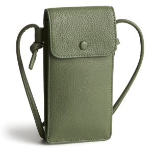 Phone Case Crossbody-Bronze Green in Leather
