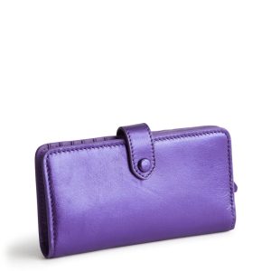 Tab Wallet-Purple metallic in Leather