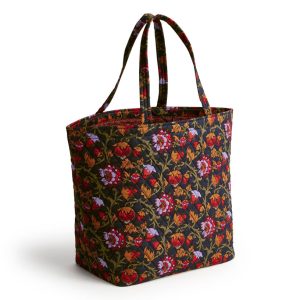 Marston Grand Tote Bag-Midnight garden vines in Premium cotton