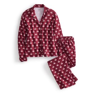 Long-Sleeved Pajama Set-Duffel mosaic in Cotton