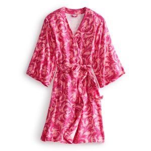 Wicked Woven Robe-Positively pink & peach blossom in Viscose