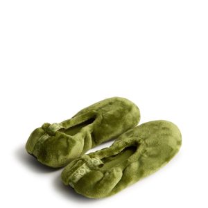 Travel Slippers-Cedar green in Fleece