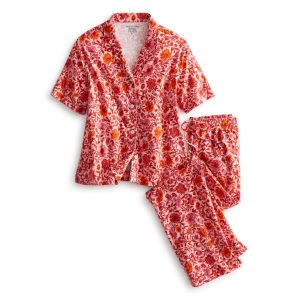 Button-Down Pajama Set-Flourishing garden light in Cotton