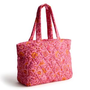 Hathaway Tote Bag-Flourishing garden in Featherweight