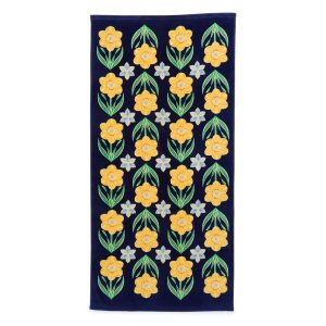 Beach Towel-Daffodils in Cotton looped terry