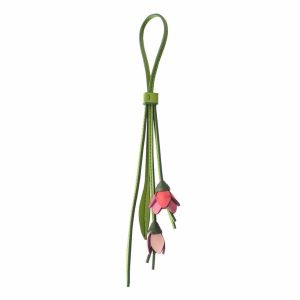 Pink Tulips Bag Charm-Pink tulip in Faux leather