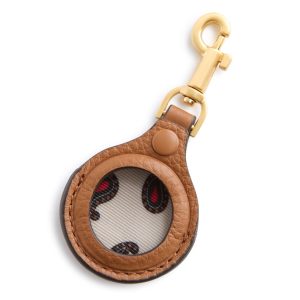 Bag Charm for AirTag-Roasted Pecan in Leather