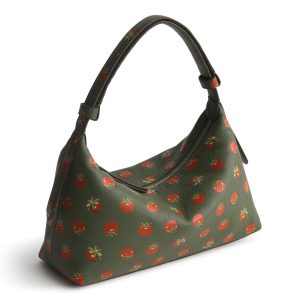 Roxbury Crescent Shoulder Bag-Tiny tomatoes in Leather