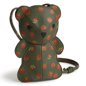 Classic Bear Crossbody-Tiny tomatoes in Leather