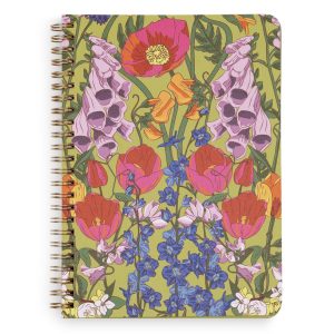 Small Spiral Notebook with Pockets-Meadow bouquet