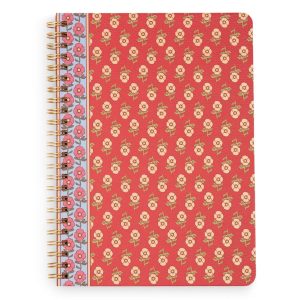 Small Spiral Notebook with Pockets-Tiny poppies