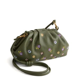 Small Taber Crossbody Bag-Meadow bouquet bronze green in Leather